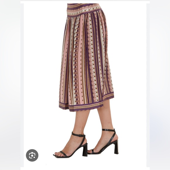 Tory Burch Silk Burnt Pleated Skirt - Picture 5 of 10
